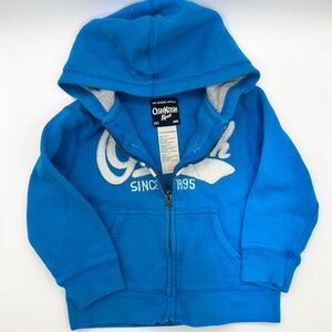 Toddler Long Sleeve Blue Full Zip Hoodie - 3T